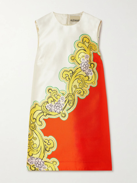  Alémais Alémais - Sierra Printed Satin-twill Mini Dress - Orange 