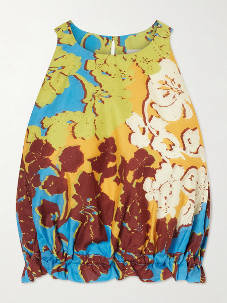  Alémais Alémais - Splice Cropped Floral-print Cotton And Silk-blend Top - Multi 