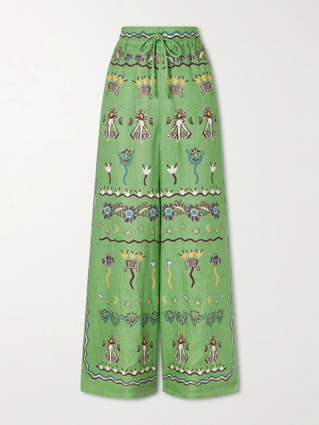  Alémais Alémais - Sun Dancer Printed Linen Wide-leg Pants - Multi 