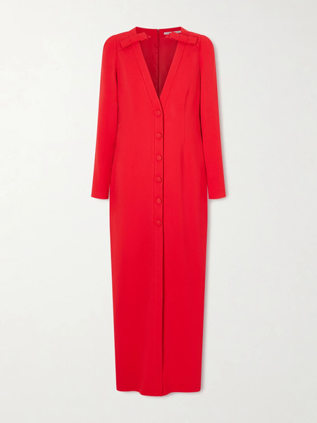  Alessandra Rich Alessandra Rich - Bow-detailed Cady Midi Dress - Red 