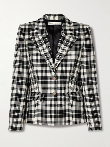  Alessandra Rich Alessandra Rich - Checked Wool-twill Blazer - Multi 