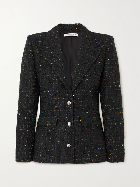 Alessandra Rich Alessandra Rich - Sequin-embellished Metallic Tweed Blazer - Black 