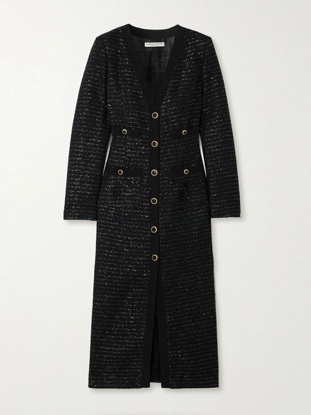  Alessandra Rich Alessandra Rich - Sequined Tweed Midi Dress - Black 