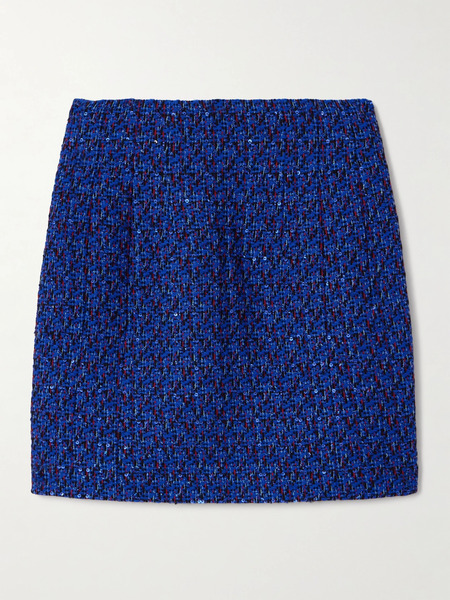  Alessandra Rich Alessandra Rich - Sequined Tweed Mini Skirt - Blue 