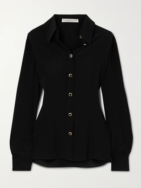  Alessandra Rich Alessandra Rich - Silk-crepe Shirt - Black 
