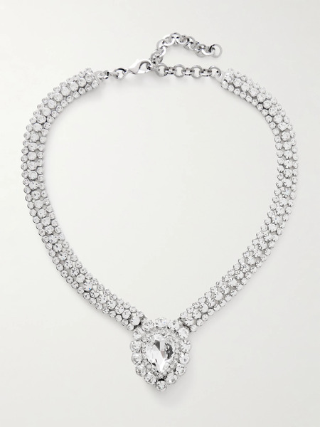  Alessandra Rich Alessandra Rich - Silver-tone Crystal Necklace - One Size 