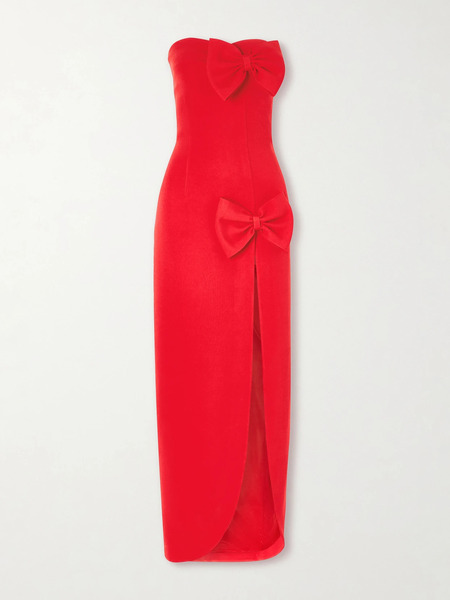  Alessandra Rich Alessandra Rich - Strapless Bow-embellished Cady Gown - Red 