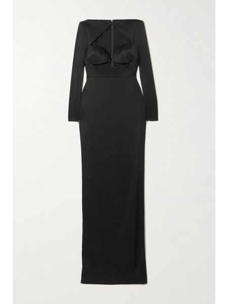  Alex Perry Alex Perry - Cohan Cutout Satin-crepe Maxi Dress - Black 