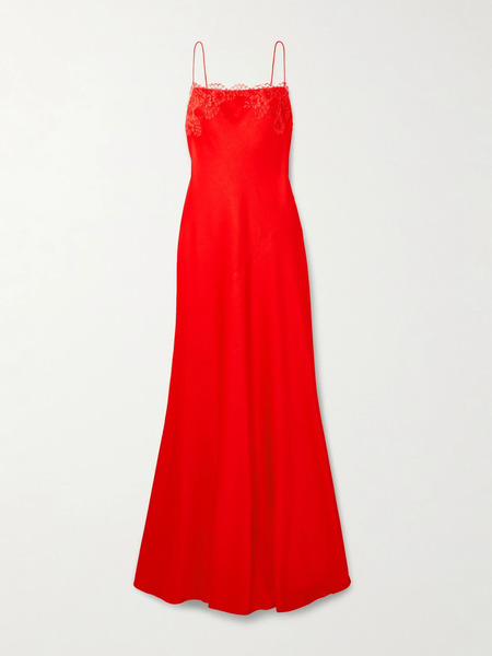  Alex Perry Alex Perry - Lace-trimmed Satin-crepe Gown - Red 