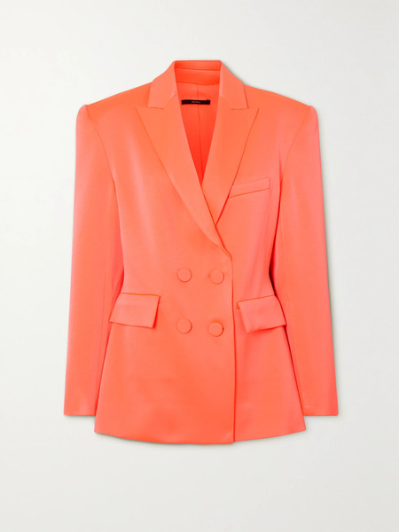  Alex Perry Alex Perry - Wells Double-breasted Satin-crepe Blazer - Orange 