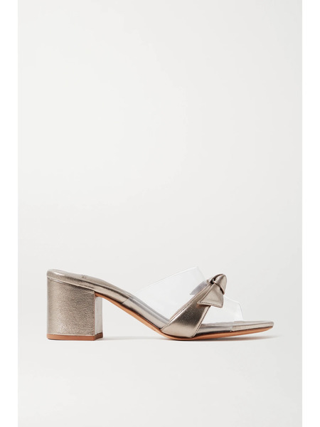  Alexandre Birman Alexandre Birman - Clarita Pvc And Metallic Leather Mules - Platinum 