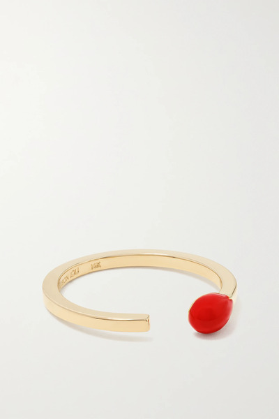  Alison Lou Alison Lou - Match Stack 14-karat Gold And Enamel Ring - Red 