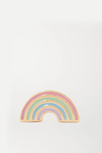  Alison Lou Alison Lou - Rainbow 14-karat Gold And Enamel Earring - One Size 