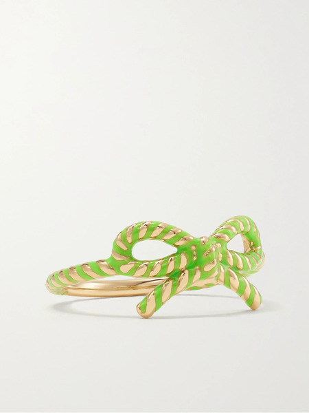  Alison Lou Alison Lou - Streamer 14-karat Gold And Enamel Ring - Green 