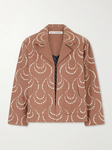  Alix Of Bohemia Alix Of Bohemia - Bead-embellished Silk Jacket - Brown 