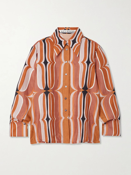 Alix Of Bohemia Alix Of Bohemia - Dana Printed Silk Shirt - Orange 