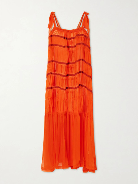  Alix Of Bohemia Alix Of Bohemia - Emrys Ibis Chiffon Maxi Dress - Orange 