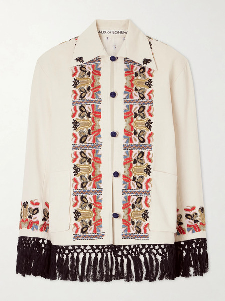  Alix Of Bohemia Alix Of Bohemia - Jude Baroque Embroidered Cotton Jacket - Beige 