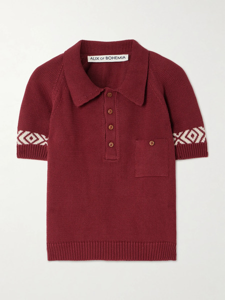  Alix Of Bohemia Alix Of Bohemia - Lessi Knitted Cotton Polo Shirt - Red 