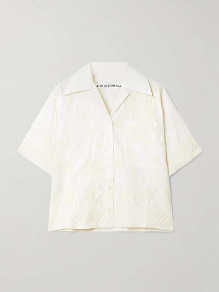  Alix Of Bohemia Alix Of Bohemia - Stevie Embroidered Cotton Shirt - Cream 