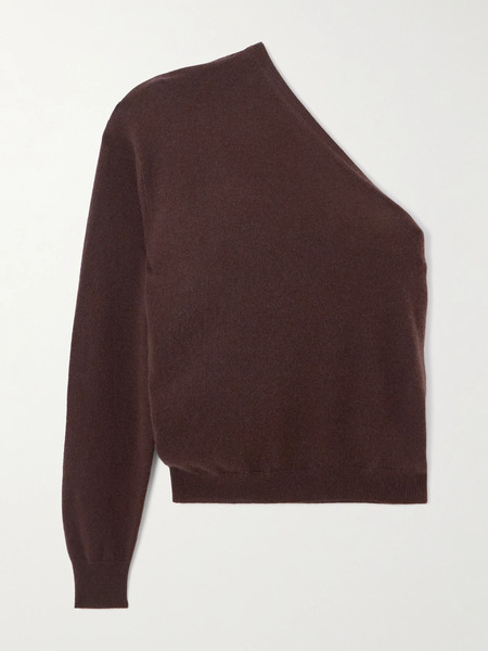  Allude Allude - One-shoulder Wool And Cashmere-blend Sweater - Brown 