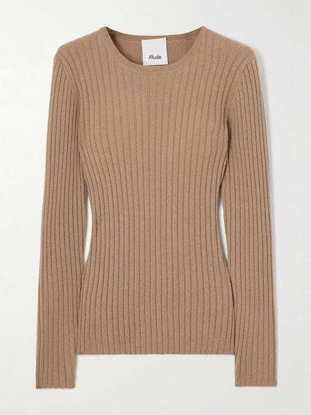  Allude Allude - Ribbed Cashmere Sweater - Camel 