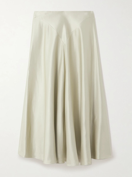  Altuzarra Altuzarra - Ames Pleated Satin Maxi Skirt - Off-white 