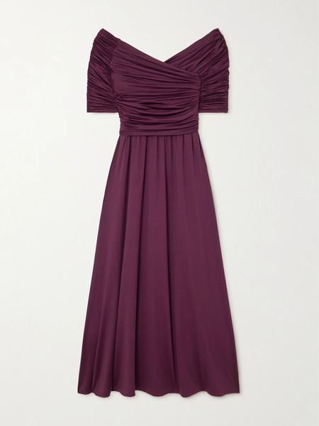  Altuzarra Altuzarra - Char Ruched Wrap-effect Recycled Stretch-jersey Maxi Dress - Purple 