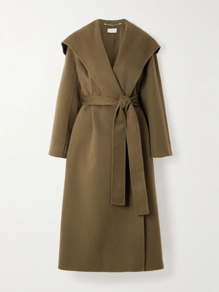  Altuzarra Altuzarra - Cole Hooded Belted Wool-blend Felt Coat - Brown 
