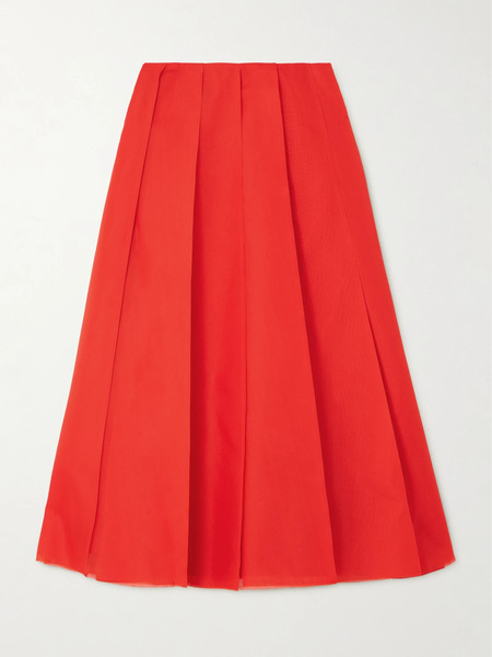  Altuzarra Altuzarra - Dex Pleated Silk-organza Midi Skirt - Red 