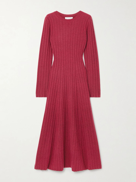  Altuzarra Altuzarra - Gia Ribbed Wool And Cashmere-blend Maxi Dress - Burgundy 
