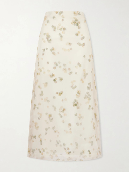  Altuzarra Altuzarra - Linnie Printed Cotton-blend Organza Maxi Skirt - Ivory 
