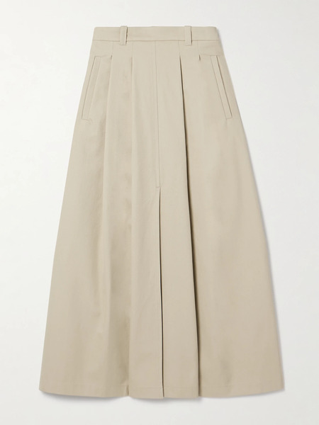  Altuzarra Altuzarra - Mack Pleated Cotton-twill Maxi Skirt - Beige 