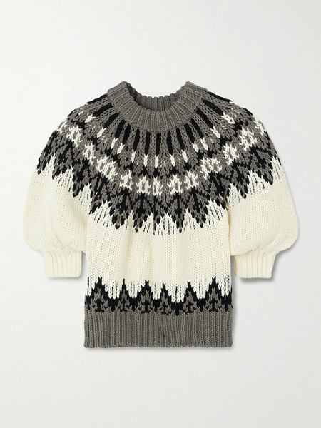  Altuzarra Altuzarra - Marty Fair Isle Cotton Sweater - Beige 