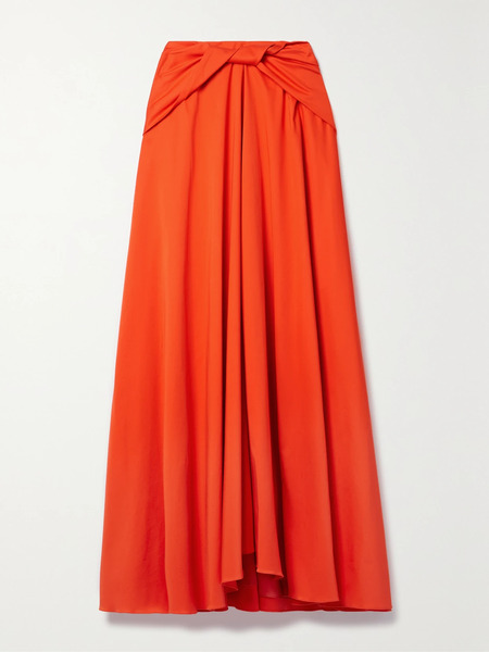  Altuzarra Altuzarra - Pythia Twist-front Cotton-blend Poplin Maxi Skirt - Orange 