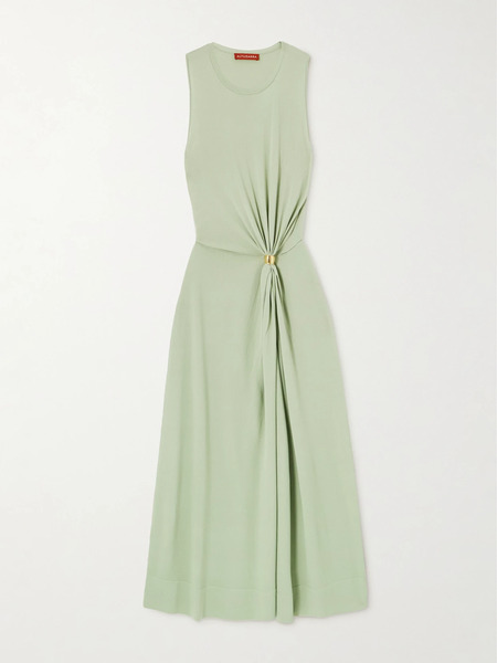  Altuzarra Altuzarra - Saralien Embellished Gathered Stretch-knit Midi Dress - Green 