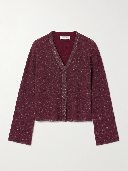  Altuzarra Altuzarra - Taylor Sequin-embellished Knitted Cardigan - Burgundy 