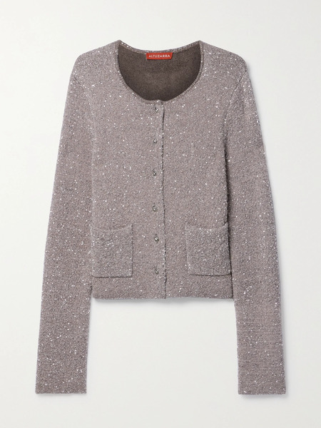  Altuzarra Altuzarra - Welles Sequin-embellished Knitted Cardigan - Silver 