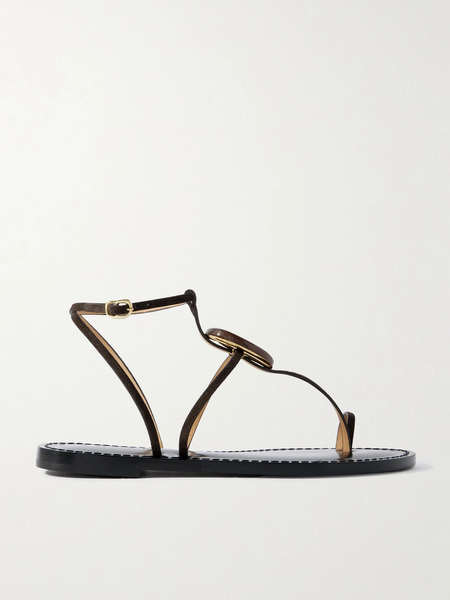  Amanu Amanu - The Cairo Embellished Suede Sandals - Chocolate 