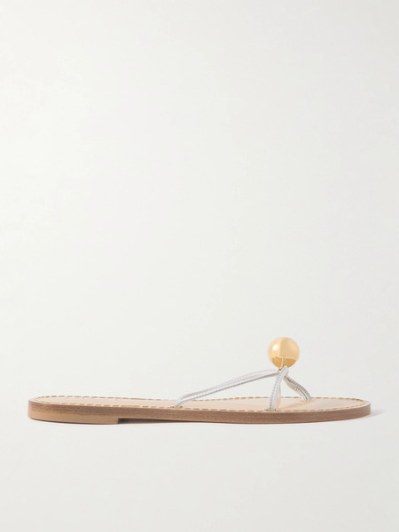  Amanu Amanu - The Malawi Embellished Leather Sandals - White 
