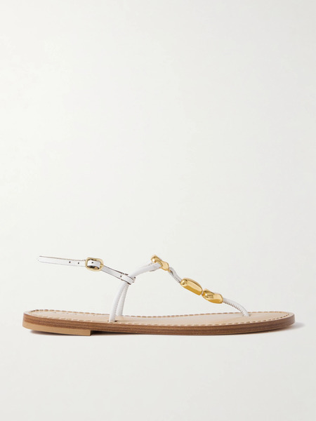  Amanu Amanu - The Nairobi Embellished Leather Sandals - White 