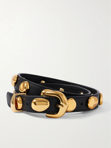  Amanu Amanu - The Vaal Embellished Leather Belt - Black 