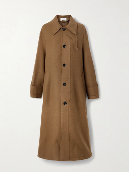  Ami Paris Ami Paris - Belted Wool-gabardine Coat - Dark Brown 