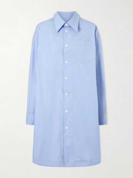  Ami Paris Ami Paris - Embossed Cotton-poplin Shirt Dress - Blue 
