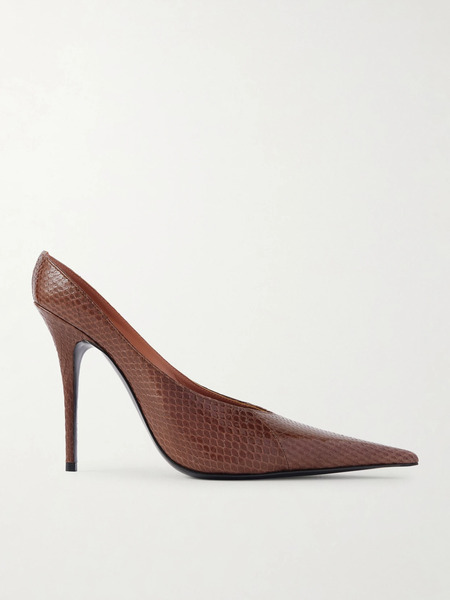  Amina Muaddi Amina Muaddi - Anok Snake Pumps - Dark Brown 