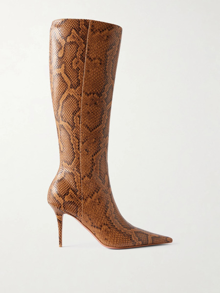  Amina Muaddi Amina Muaddi - Barbara Snake-effect Knee Boots - Snake Print 