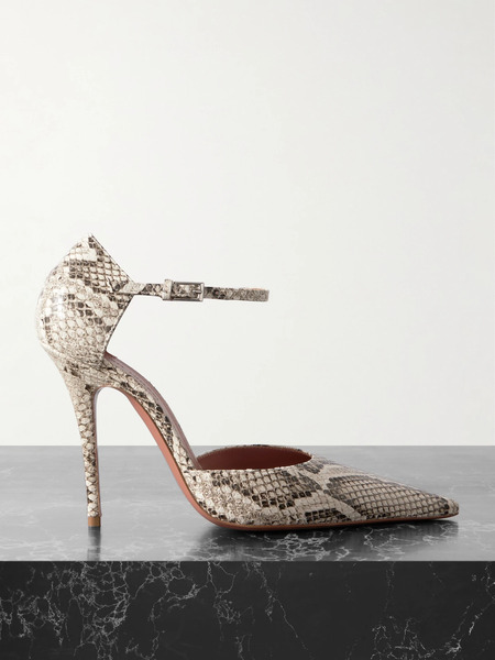  Amina Muaddi Amina Muaddi - Barbara Snake-print Leather Pumps - Snake Print 