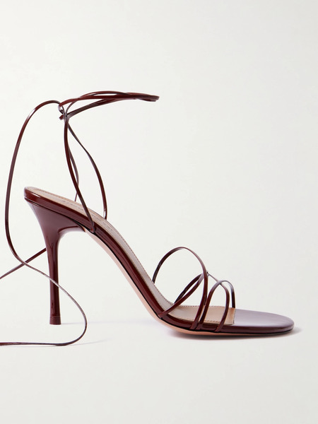  Amina Muaddi Amina Muaddi - Lori Patent-leather Sandals - Merlot 
