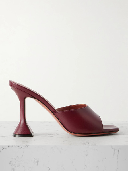  Amina Muaddi Amina Muaddi - Lupita Leather Mules - Merlot 