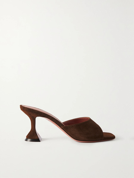  Amina Muaddi Amina Muaddi - Lupita Suede Mules - Chocolate 